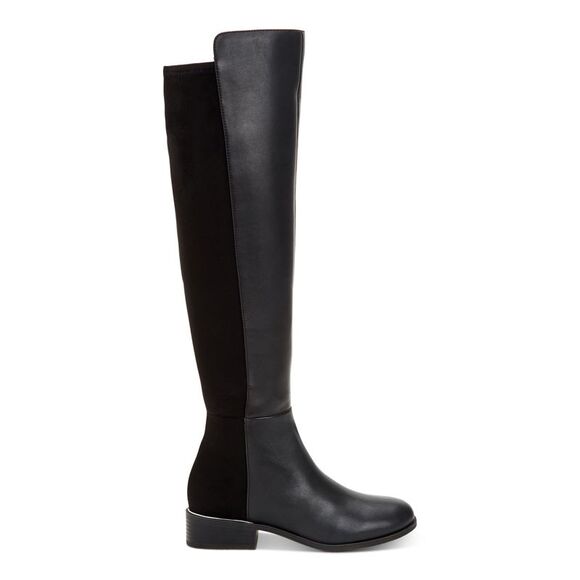 ALFANI Womens Black Goring Ludlowe Round Toe Block Heel Leather Riding Boot 5 M - Picture 3 of 4